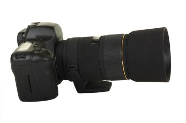 Siyah dijital SLR fotoğraf makinesi