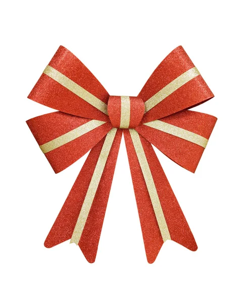 Red and Gold Christmas Bow — Stock Photo, Image