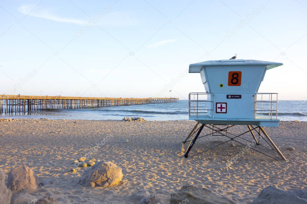  Lifeguard tower at Ventura city beach