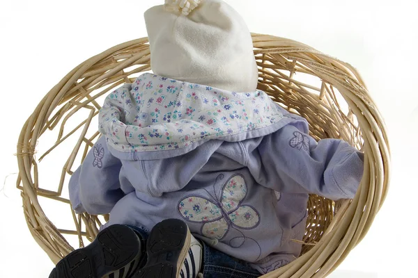 Easter Wicker Baby — Stock Photo, Image