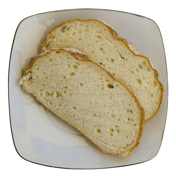 Two Slices of White Bread — Stock Photo, Image