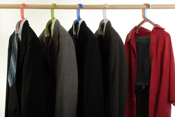 Row of Many Different Colorful Hoodie Jackets, Sport Jackets for