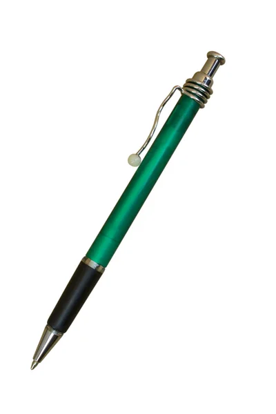 Grüner Schulkugelschreiber — Stockfoto