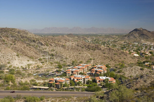 Red Roof Houses in Phoenix, Arizona, as seen from North Mountain