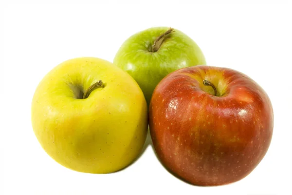 Apple Trio, geïsoleerd — Stockfoto