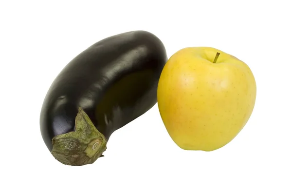 Apfel und Aubergine — Stockfoto