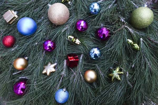 Christmas Decorations on tree — Stock Photo, Image