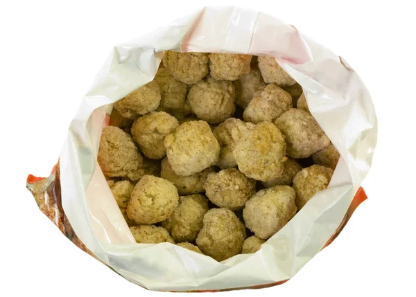 Bolas de carne congelada en bolsa — Foto de Stock