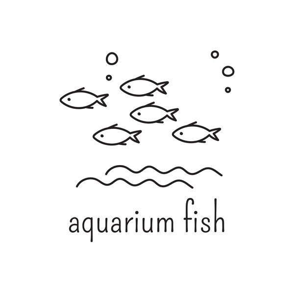 Symbol für dünne Linie im Aquarium — Stockvektor