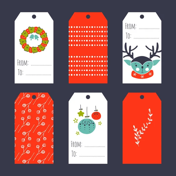 Christmas set of tags — Stock Vector