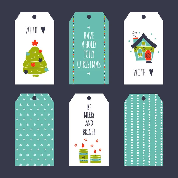 Ensemble de tags de Noël — Image vectorielle