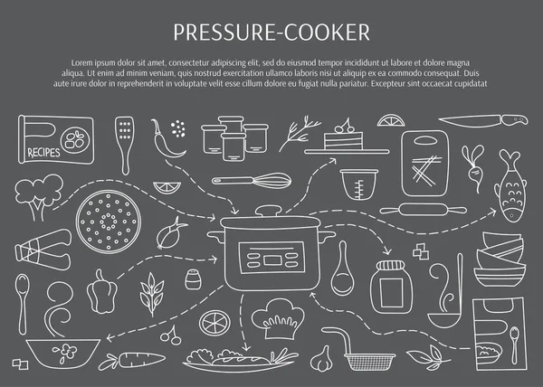 Elementos do fogão de pressão —  Vetores de Stock
