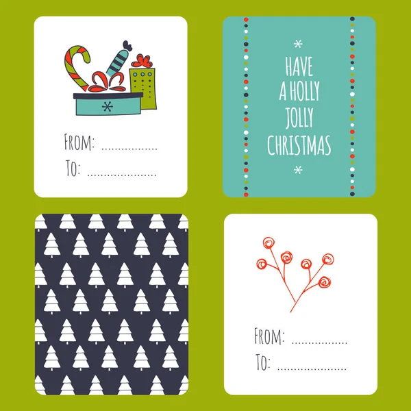 Χριστουγεννιάτικο σετ από κάρτες — Διανυσματικό Αρχείο