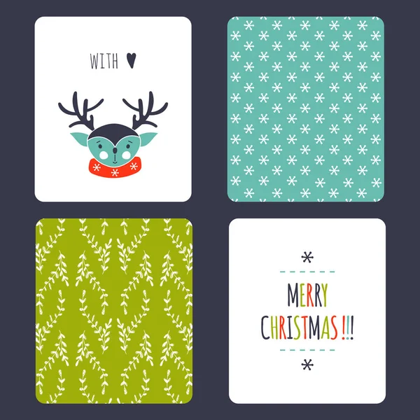 Ensemble de cartes de Noël — Image vectorielle