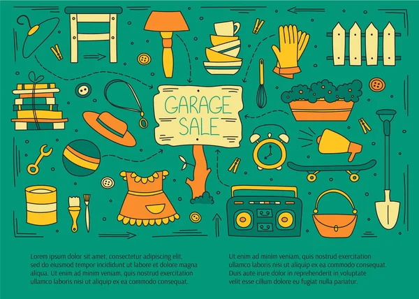 Garage sale elements — Stock Vector