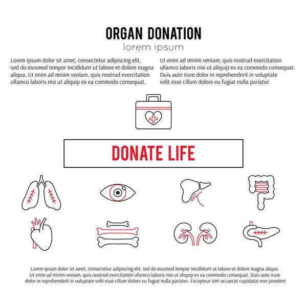 Organ bağışı şablonu — Stok Vektör