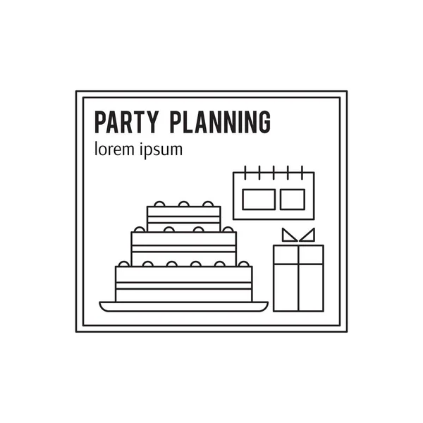 Ikone der Parteiplanung — Stockvektor