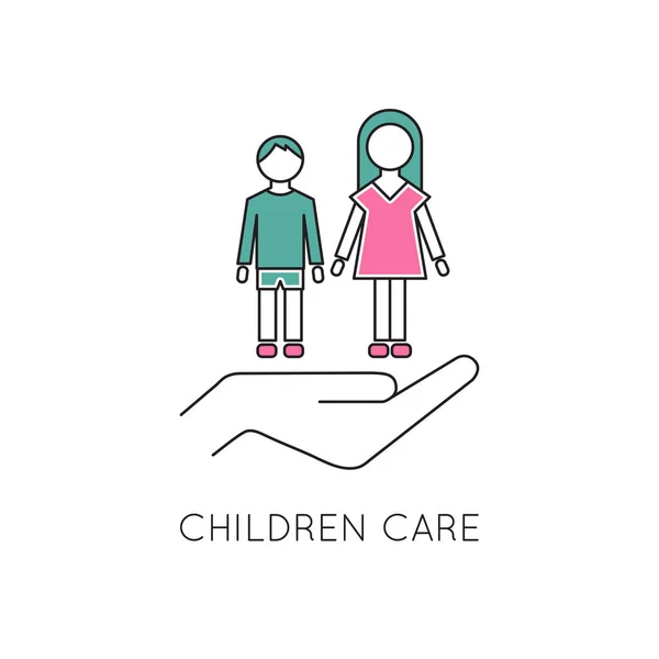 Children care line icon — Stock Vector