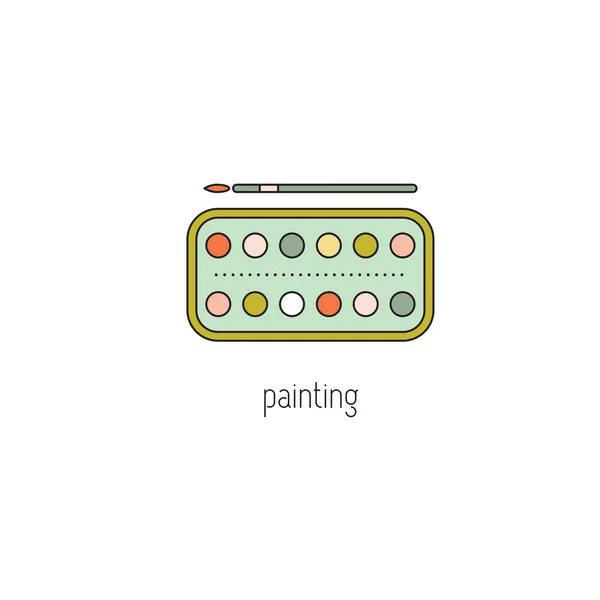 Línea de pintura icono — Vector de stock