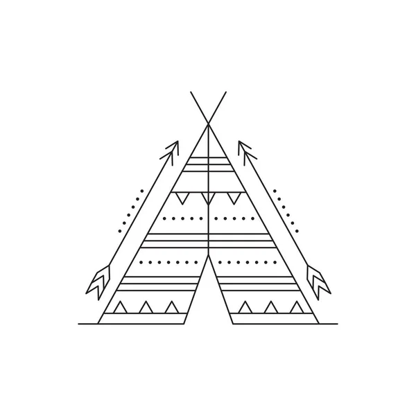 Wigwam line-Symbol — Stockvektor