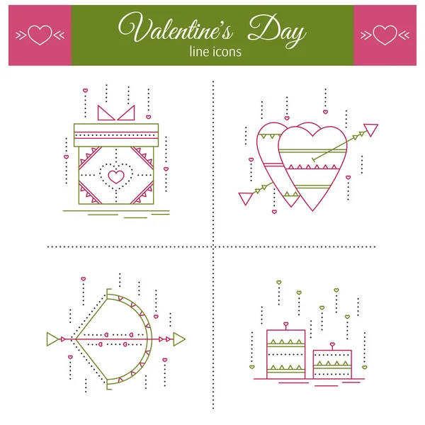 Conjunto de ícones românticos — Vetor de Stock