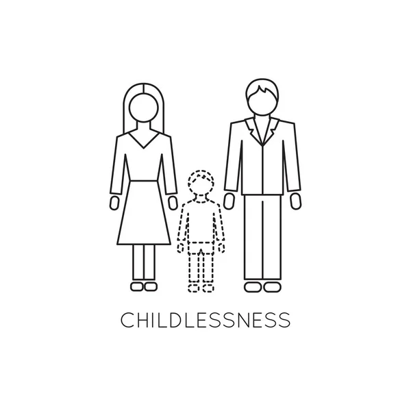 Childlessness line icon — Stock Vector