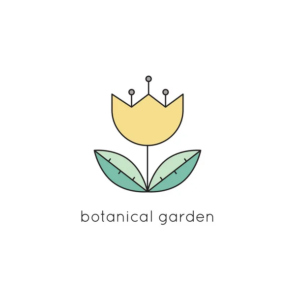 Icono de línea de jardín botánico — Vector de stock