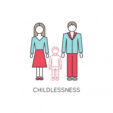 Childlessness line icon clipart