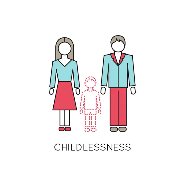 Childlessness line icon — Stock Vector