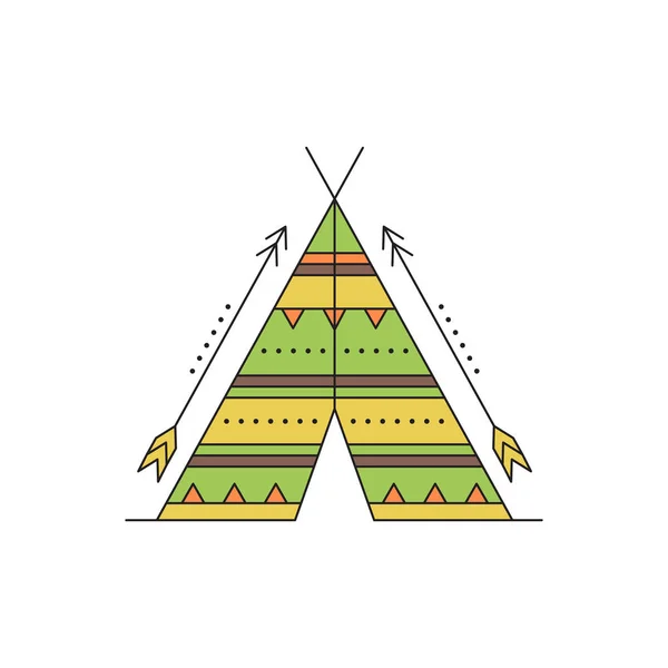 Wigwam line-Symbol — Stockvektor