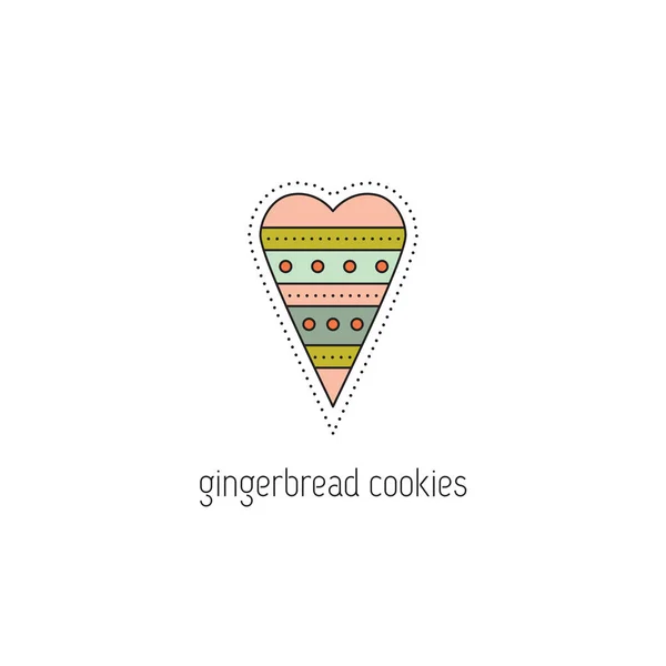 Icône ligne de biscuits au pain d'épice — Image vectorielle