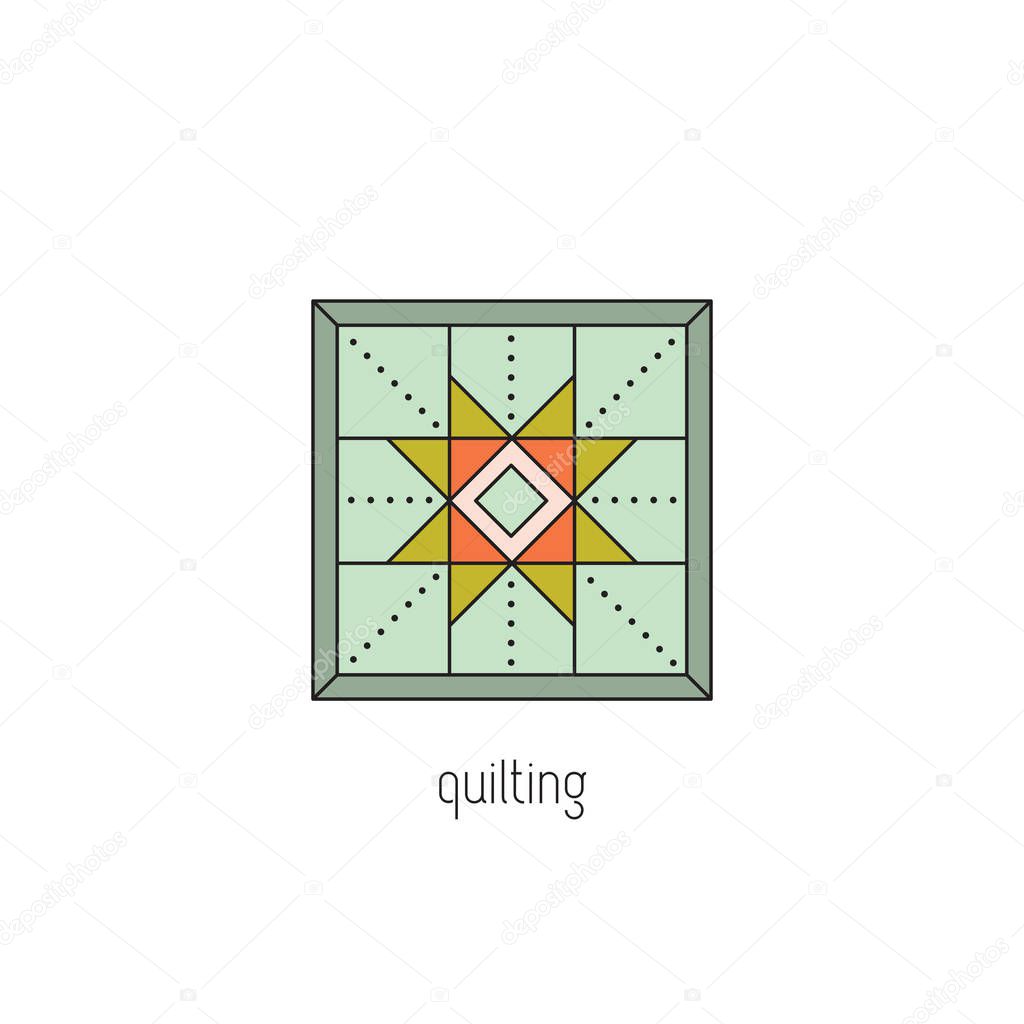 Quilting line icon