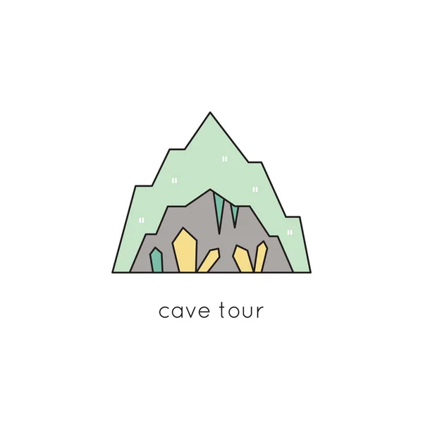 Cave line icon — Stock Vector