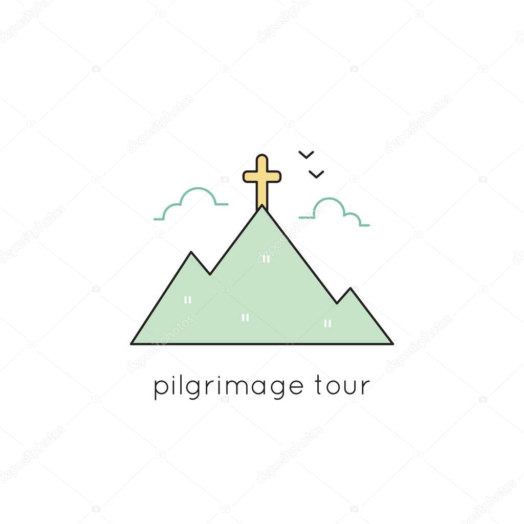 Pilgrimage line icon