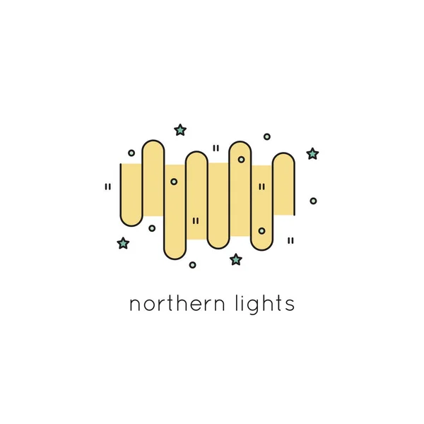 Ícone de linha de luzes do norte — Vetor de Stock