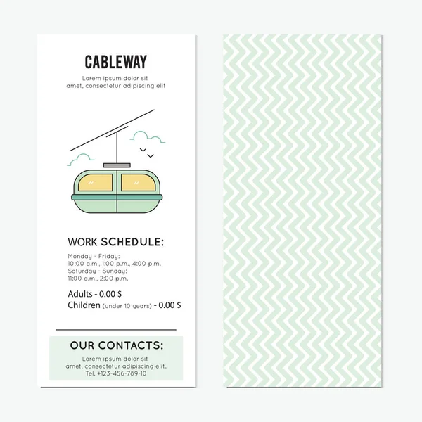 Cable car vertical banner — Stock Vector