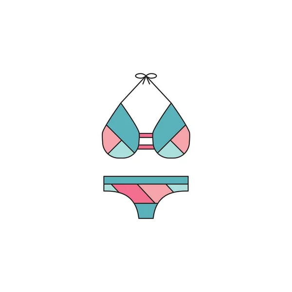 Swimming suit line icon — Stock Vector