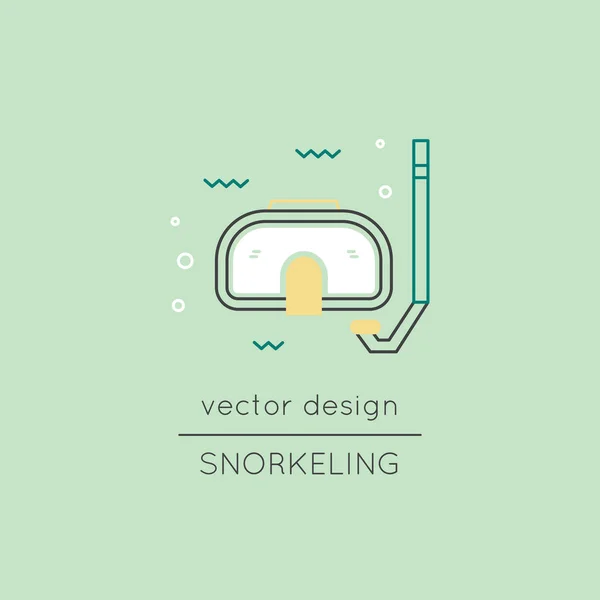 Snorkeling icono de línea — Vector de stock