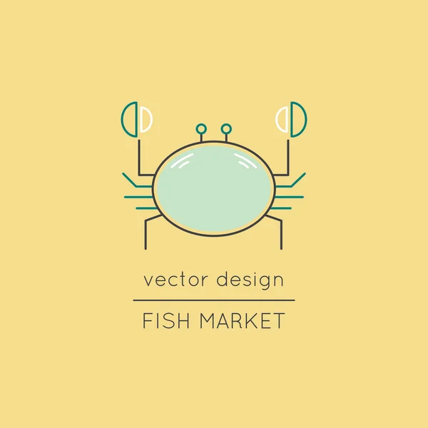 Icono de línea cangrejo — Vector de stock