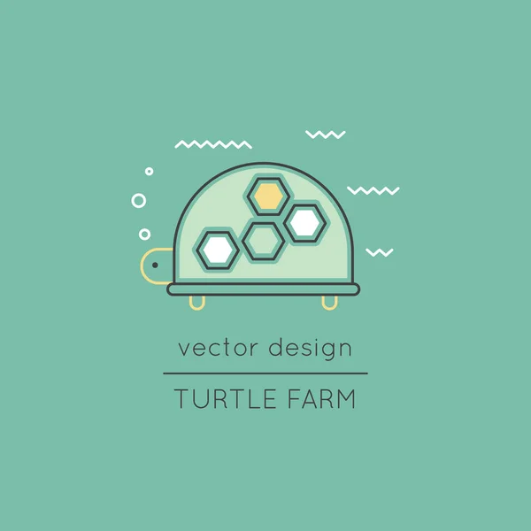 Icono de línea de tortuga — Vector de stock