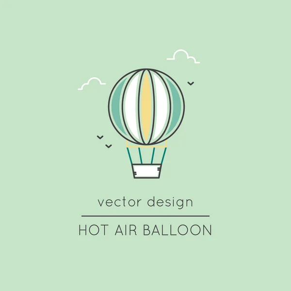 Icono de línea de globo aéreo — Vector de stock