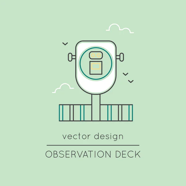 Icono de línea de cubierta de observación — Vector de stock