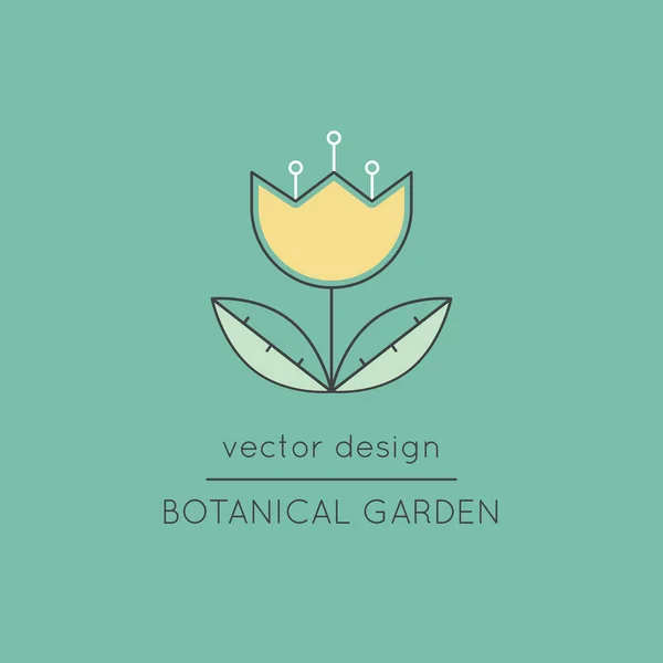 Icono de línea de jardín botánico — Vector de stock