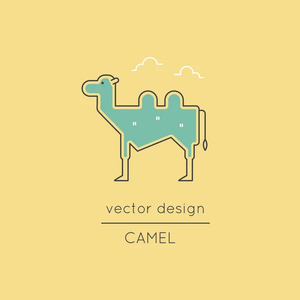 Ícone de linha de camelo — Vetor de Stock