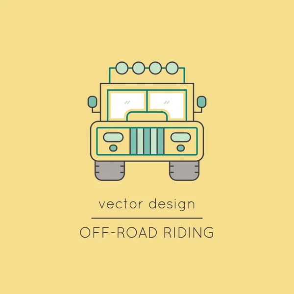 Icono de línea de paseo fuera de carretera — Vector de stock