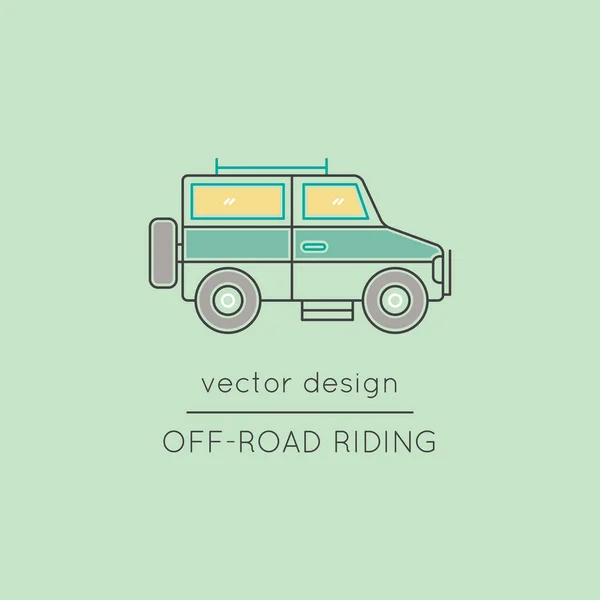 Icono de línea de paseo fuera de carretera — Vector de stock