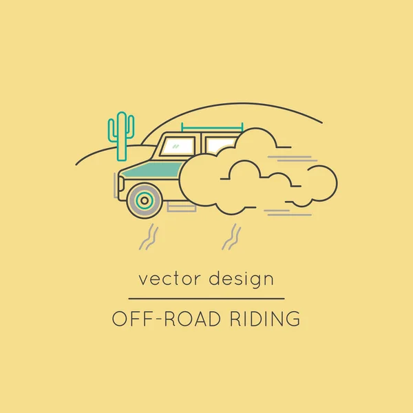 Icono de línea de paseo fuera de carretera — Vector de stock