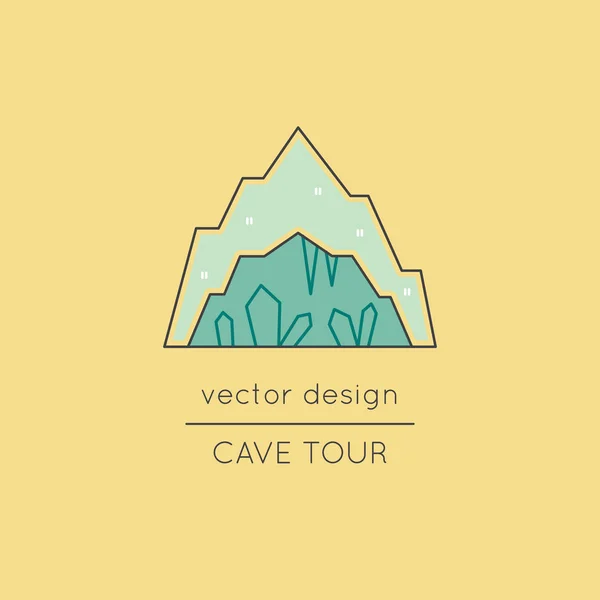 Icono de línea de cueva — Vector de stock