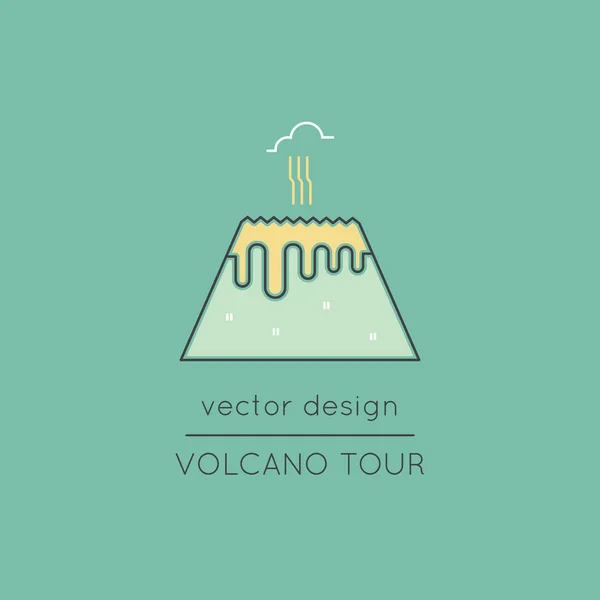 Icono de línea de volcán — Vector de stock
