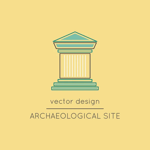 Icono de la línea del sitio arqueológico — Vector de stock
